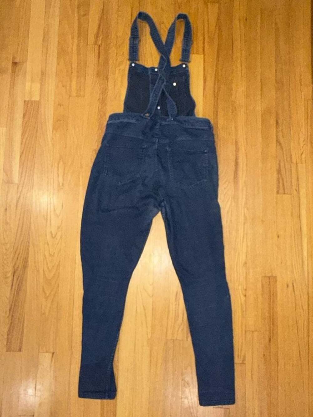 H&M Divided Denim Skinny Overalls Dark Wash - Picture 3 of 6